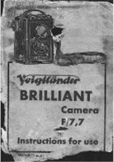 Voigtlander Brilliant manual. Camera Instructions.